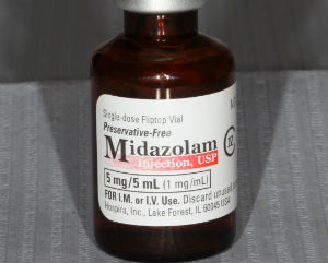 midazolam used for IV sedation in a dentist office